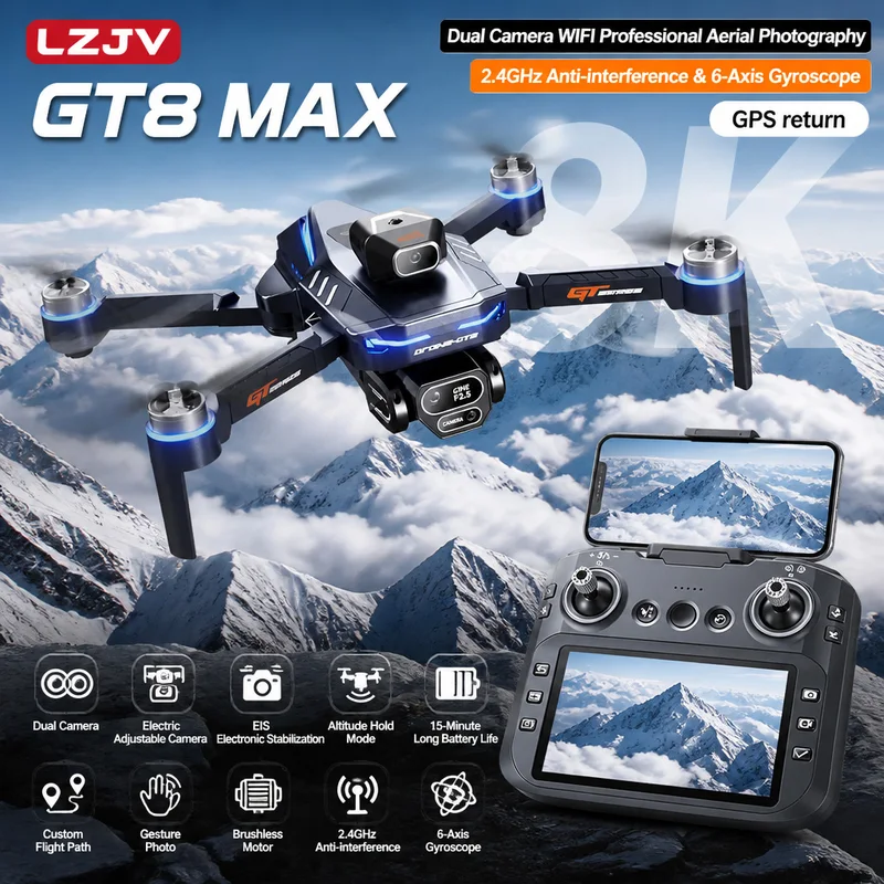GT8 Max Foldable Drone 8K HD P - Drone Gt8 Rc 评论和价格